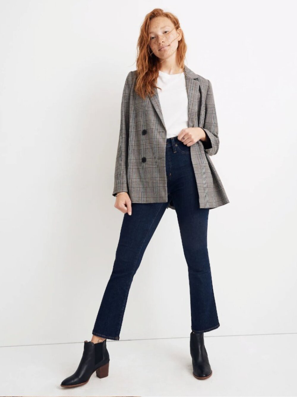 NWT Madewell Caldwell Double-Breasted Blazer in Menswear Plaid - Women's L